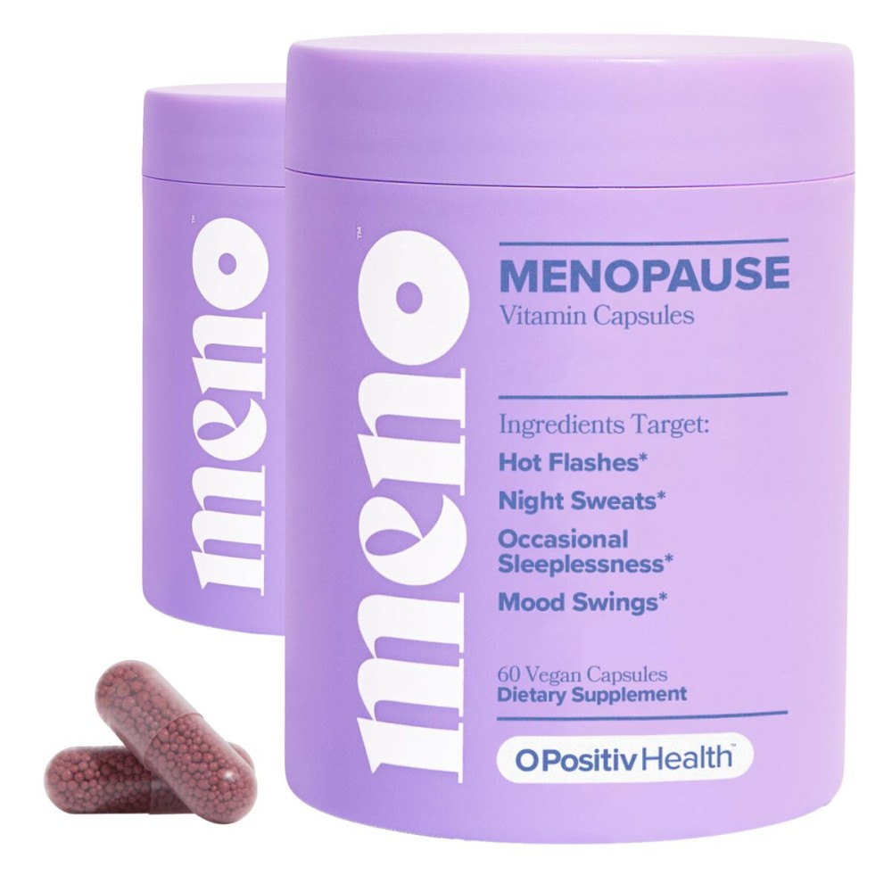 O Positiv MENO Vitamins for Menopause - Hormone-Free Menopause Supplement for Women - Black Cohosh & Ashwagandha KSM-66 - Helps Relieve Hot Flashes, Night Sweats, Mood Swings - 30 Servings (Pack of 2)