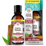 GuruNanda Cinnamon Oil Pulling Travel Sized Mouthwash, Promotes Calmness, with Neem & Ashwagandha for Fresh Breath & Happy Gums, Alcohol-Free, TSA-Friendly, 3 Oz
