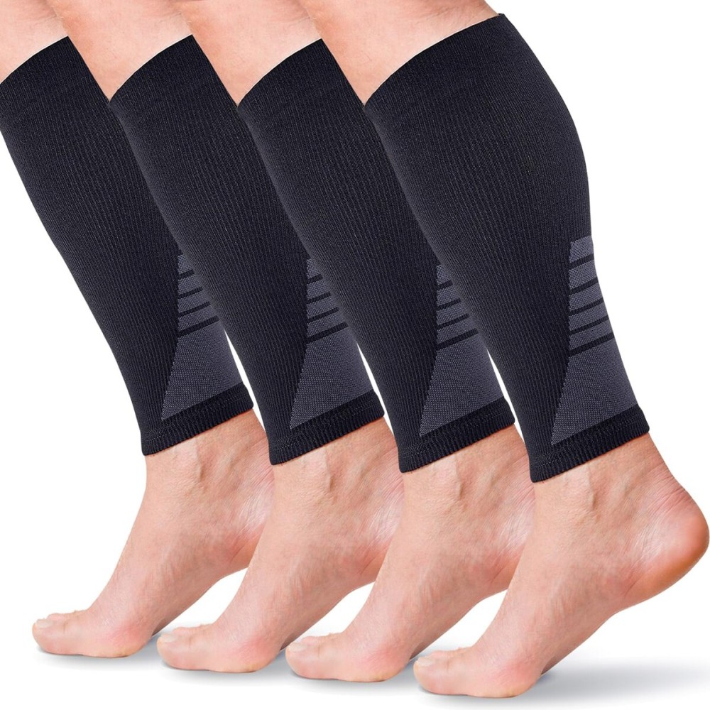Calf Compression Sleeves for Men and Women - (2 Pair) Footless Compression Socks Support for Varicose Vein, Nursing, Pregnancy, Running - Leg Sleeve Brace for Shin Splints, Pain Relief and Swelling