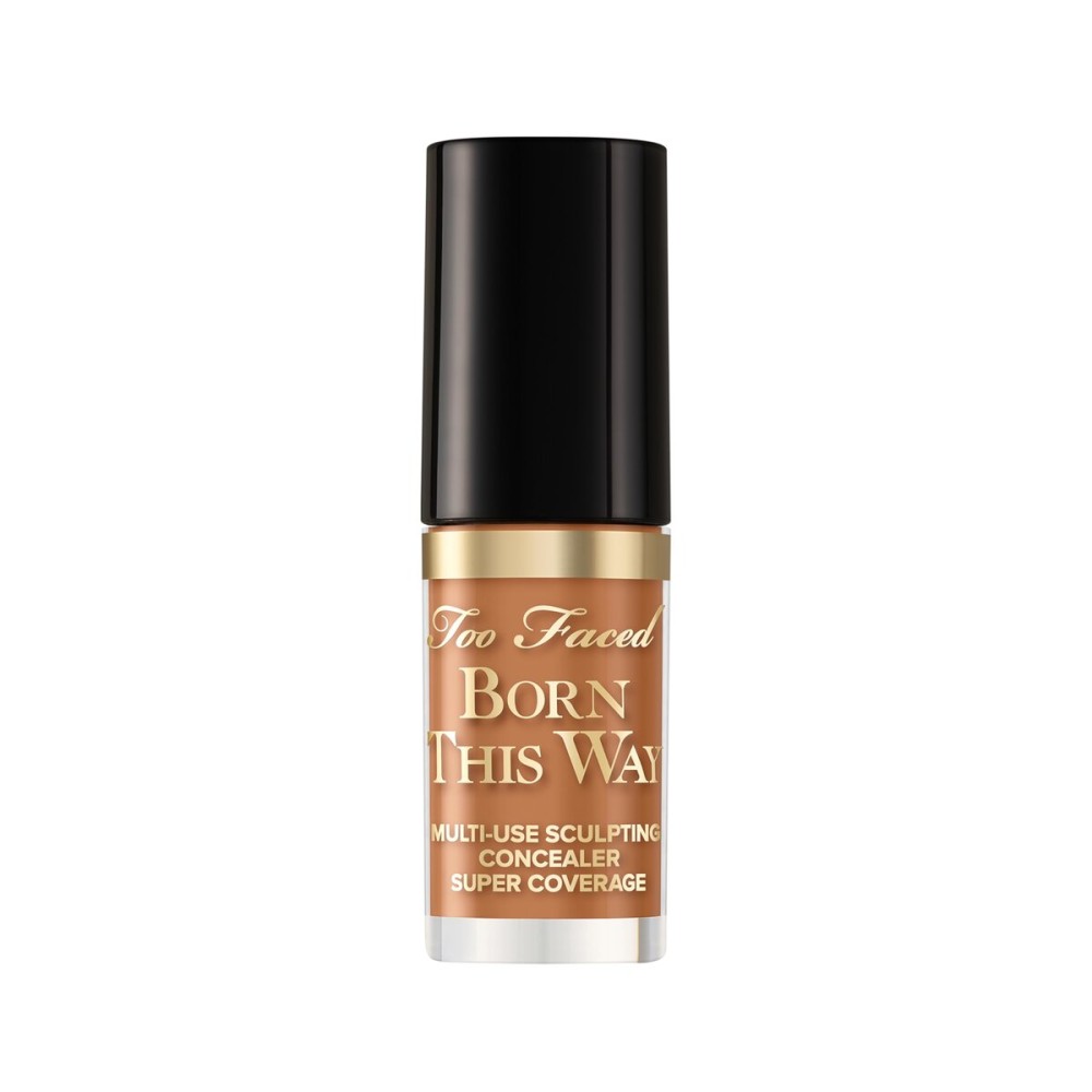 Too Faced Born This Way Super Coverage Multi-Use Concealer | Full Coverage, Non-Comedogenic, Oil Free + Long Lasting Concealer | Hyaluronic Acid + Coconut Water, 0.06 Fl Oz, Travel Size, Butterscotch