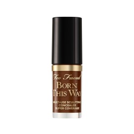 Too Faced Born This Way Super Coverage Multi-Use Concealer | Full Coverage, Non-Comedogenic, Oil Free + Long Lasting Concealer | Hyaluronic Acid + Coconut Water, 0.06 Fl Oz, Travel Size, Cocoa