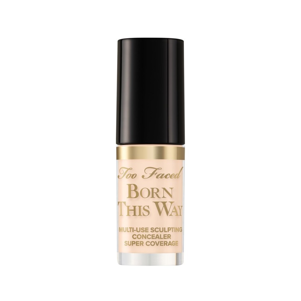 Too Faced Born This Way Super Coverage Multi-Use Concealer | Full Coverage, Non-Comedogenic, Oil Free + Long Lasting Concealer | Hyaluronic Acid + Coconut Water, 0.06 Fl Oz, Travel Size, Cloud