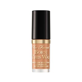 Too Faced Born This Way Super Coverage Multi-Use Concealer | Full Coverage, Non-Comedogenic, Oil Free + Long Lasting Concealer | Hyaluronic Acid + Coconut Water, 0.06 Fl Oz, Travel Size, Cookie