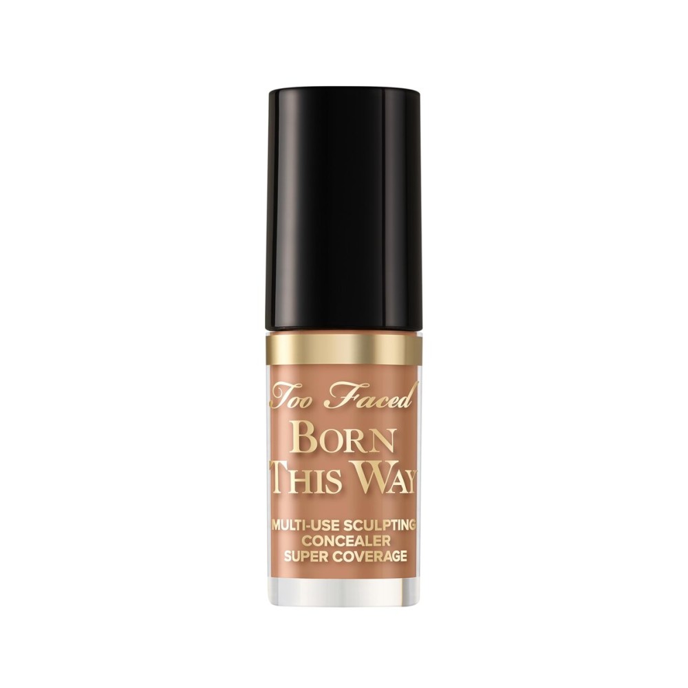 Too Faced Born This Way Super Coverage Multi-Use Concealer | Full Coverage, Non-Comedogenic, Oil Free + Long Lasting Concealer | Hyaluronic Acid + Coconut Water, 0.06 Fl Oz, Travel Size, Honey