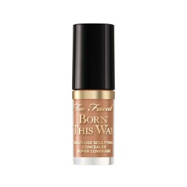 Too Faced Born This Way Super Coverage Multi-Use Concealer | Full Coverage, Non-Comedogenic, Oil Free + Long Lasting Concealer | Hyaluronic Acid + Coconut Water, 0.06 Fl Oz, Travel Size, Honey