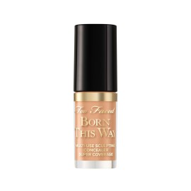 Too Faced Born This Way Super Coverage Multi-Use Concealer | Full Coverage, Non-Comedogenic, Oil Free + Long Lasting Concealer | Hyaluronic Acid + Coconut Water, 0.06 Fl Oz, Travel Size, Sand