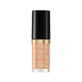Too Faced Born This Way Super Coverage Multi-Use Concealer | Full Coverage, Non-Comedogenic, Oil Free + Long Lasting Concealer | Hyaluronic Acid + Coconut Water, 0.06 Fl Oz, Travel Size, Taffy
