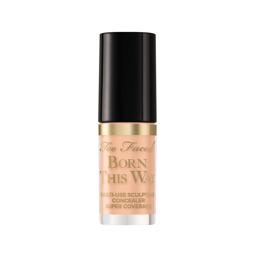 Too Faced Born This Way Super Coverage Multi-Use Concealer | Full Coverage, Non-Comedogenic, Oil Free + Long Lasting Concealer | Hyaluronic Acid + Coconut Water, 0.06 Fl Oz, Travel Size, Nude