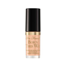 Too Faced Born This Way Super Coverage Multi-Use Concealer | Full Coverage, Non-Comedogenic, Oil Free + Long Lasting Concealer | Hyaluronic Acid + Coconut Water, 0.06 Fl Oz, Travel Size, Nude