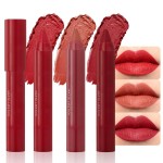 BINGBRUSH Crayon Matte Longwear Lipstick Pack Set,Moisture Smooth Color Stick Ultimate Lip Crayon for Makeup Collection - Waterproof Velvet Lipgloss (3pcs 08&09&10, 3 Count (Pack of 1))