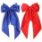 SUSULU Large Hair Bow Clips for Women Red Royal Blue Hair Bows Slides for Girls Satin Hair Barrettes with Long Ribbon Tail,Wedding Birthday Hair Accessories Pack of 2