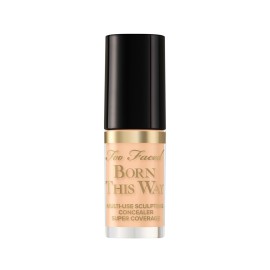 Too Faced Born This Way Super Coverage Multi-Use Concealer | Full Coverage, Non-Comedogenic, Oil Free + Long Lasting Concealer | Hyaluronic Acid + Coconut Water, 0.06 Fl Oz, Travel Size, Vanilla