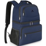 MATEIN Cooler Backpack Insulated Waterproof, 26 Cans Leak-Proof Lunch Backpack Cooler for Men Women, Double Layer Lightweight Soft Cooler Bag Portable Lunchbox Backpack for Beach Travel Picnic, Blue