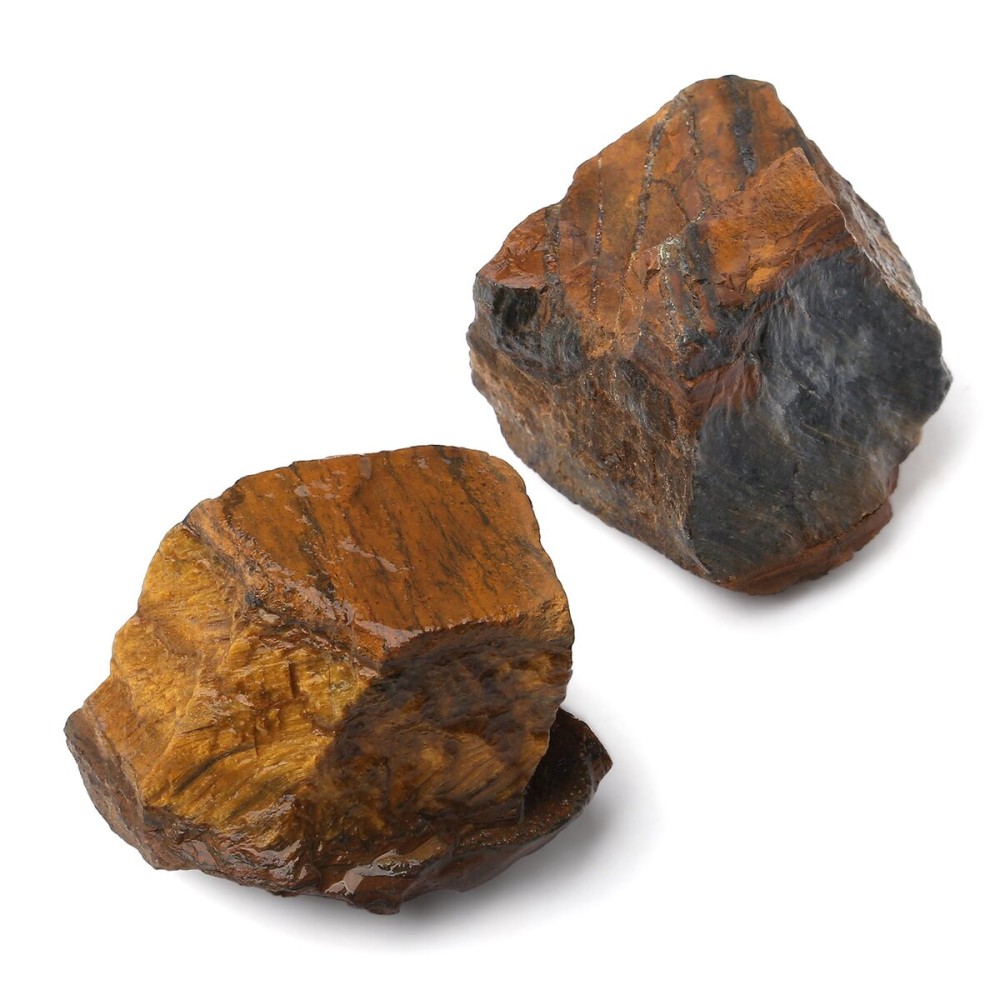 QINJIEJIE 2PCS Tiger Eye Natural Rough Healing Crystal 1.8-2.2\'\' Rocks Bulk Large Crystal Rocks Stones for Tumbling Cabbing Polishing Fountain Rocks DIY Decoration Handmade Gifts