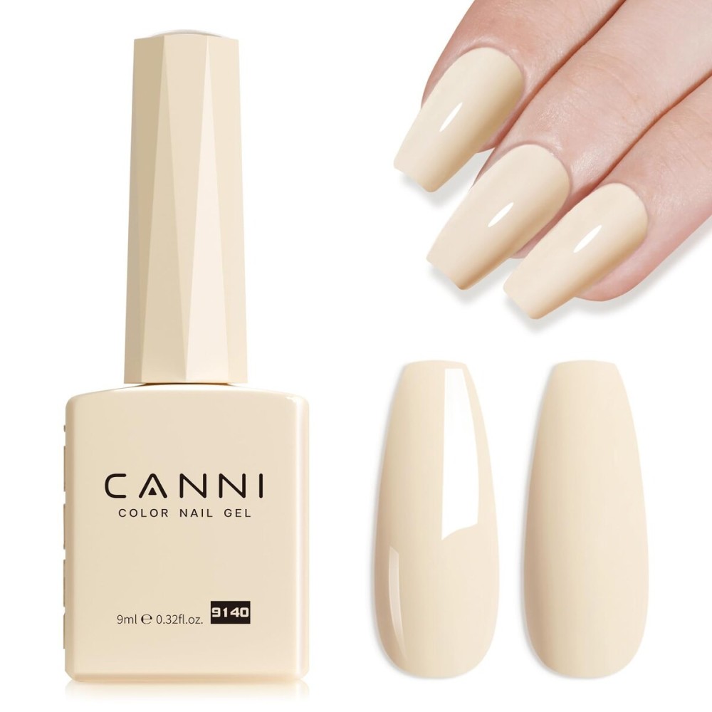 CANNI Nude Color Gel Polish, 1Pcs Albescent White Nude High Gloss Soak Off U V Gel Nail French Nail Manicure Salon DIY