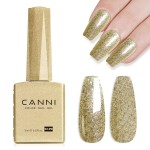 CANNI Gold Glitter Gel Polish - 9ML Chunky Sparkly Soak-Off UV/LED Nail Gel, Golden Flakes Finish for DIY Manicure, French Tips, or Salon Use
