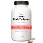 Keeps Daily Hair Growth Supplement for Visibly Thicker, Fuller Looking Hair - Hair Thinning Supplement with Biotin, Saw Palmetto, Vitamins A, B6, B12, C, D & Calcium - Men & Women - 3 Month Supply