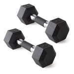 CAP Barbell 10 LB Rubber Coated Hex Dumbbell Hand Weight with Padded Grip - Pair | Comfort Grip
