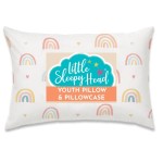 Little Sleepy Head Youth Pillow, 16x22 inch, Jumbo Toddler Pillow with Hypoallergenic Pillowcase - Perfect Travel Pillow (Rainbows)