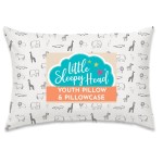 Little Sleepy Head Youth Pillow with Pillowcase 16x22, Soft Jumbo Toddler Pillows, Hypoallergenic Pillow Case - Best Kids Pillows for Sleeping, Perfect Kids Travel Pillows (Animal Adventure)
