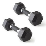 CAP Barbell 12 LB Rubber Coated Hex Dumbbell Hand Weight with Padded Grip - Pair | Comfort Grip