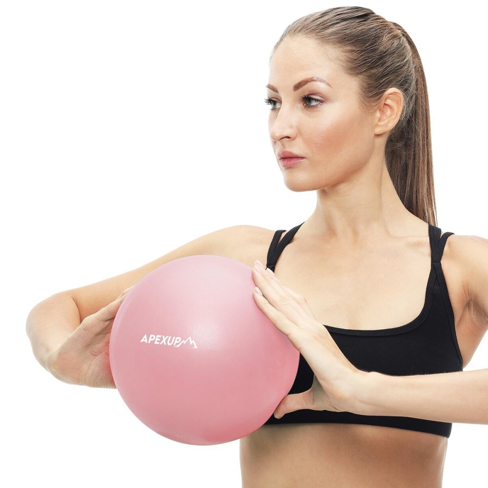 APEXUP Yoga Ball Exercise Ball, Heavy Duty Pilates Ball for Fitness, Balance, Core Workout, Physical Therapy (XXS (9) 23cm, Pink)