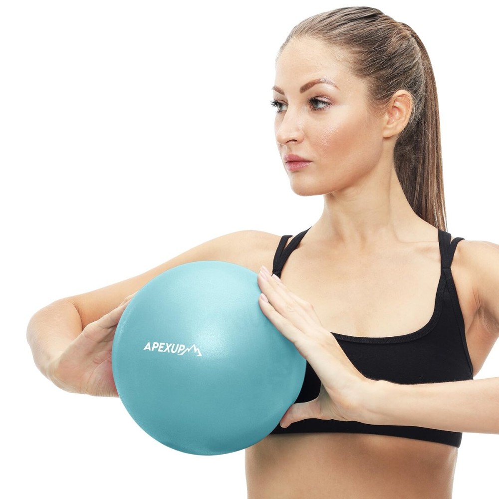 APEXUP Yoga Ball Exercise Ball, Heavy Duty Pilates Ball for Fitness, Balance, Core Workout, Physical Therapy (XXS (9) 23cm, Light Blue)