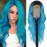 HMHIFI Long Blue Wig for Women 26Inch Wavy Curly Ombre Blue Hair Wigs Synthetic Hair Replacement Wig Heat Resistant Hair Wig for Daily Party Use(26\'\' blue)