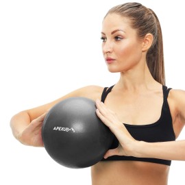 APEXUP Yoga Ball Exercise Ball, Heavy Duty Pilates Ball for Fitness, Balance, Core Workout, Physical Therapy (XXS (9) 23cm, Black)