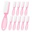 NICEMOVIC 10 Pcs Nail Brush for Cleaning Fingernails, Handle Grip Nail Scrubber Brush, Hand Fingernail Cleaner Brush Manicure Tools Scrub Cleaning Brushes, Use for Toe and Nail Cleaning (Clear-Pink)