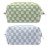 PAZIMIIK Checkered Makeup Bag for Purse Portable Zipper Make Up Pouch Small Cosmetic Case for Travel Accessories (2PCS Blue Light Green)
