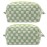 PAZIMIIK Checkered Makeup Bag for Purse Portable Zipper Make Up Pouch Small Cosmetic Case for Travel Accessories (2PCS Light Green)