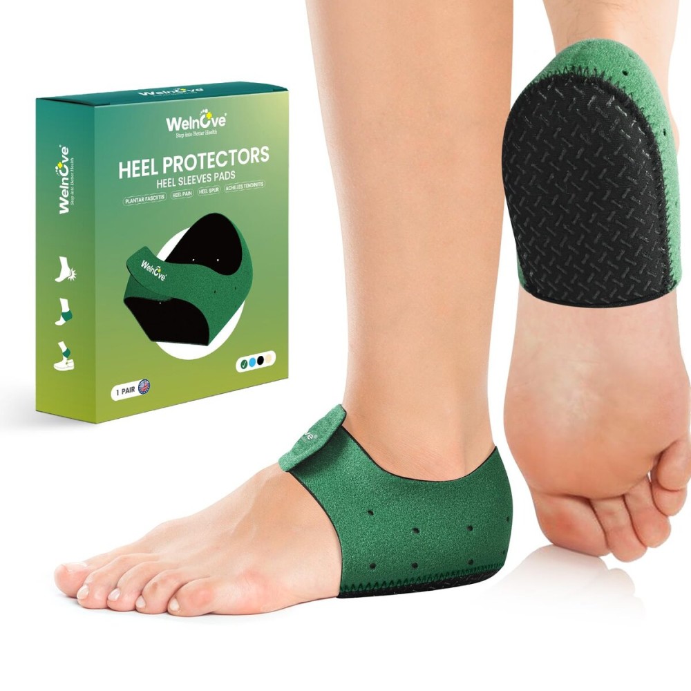 Plantar Fasciitis Heel Protector for Shoes - Welnove Anti Slip Heel Cups for Women Men Heels Spur Pain Relief - Heel Inserts Pads for Achilles Tendonitis Dry Cracked Heel Support Cushion (Size S)