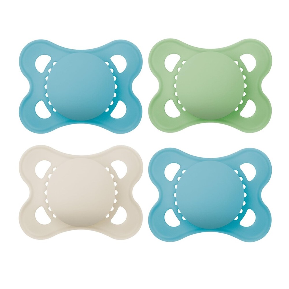 MAM Original Matte Baby Pacifiers, Binky for Boys 0-6 Months, BPA-Free Silicone Nipple, Easy to Clean, Best for Newborn Babies, Developed with Medical Experts, 4 Count Binkies