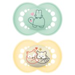 MAM Original Day & Night Pacifiers, Binky Pacifier for 6-16 Months, BPA-Free Silicone, Glows in the Dark, Best for Newborn Babies, Developed with Medical Experts, 2 Count Binkies, with Sterilizer Case