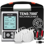TENS 7000 Rechargeable TENS Unit Muscle Stimulator, Includes 16 TENS Unit Pads, Pain Relief Device, Clinical Strength TENS Machine for Effective Back Pain Relief, Nerve Pain Relief, Muscle Pain Relief