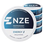 NZE Caffeine Nootropic Pouches (Peppermint) - Energy Pouches with 50mg Caffeine, Alpha GPC, L-Tyrosine & L-Theanine with No Sugar or Artificial Sweeteners - 15 Nicotine Free Pouches Per Can - 5 Pack