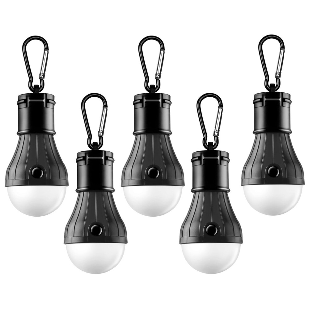 FLY2SKY Tent Lamp Portable LED Tent Lights 5 Packs Hook Hurricane Emergency Lights LED Camping Light Bulb Camping Tent Lantern Bulb Camping Equipment for Camping Hiking Backpacking Fishing Outage
