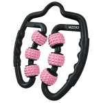 MZDXJ Cellulite Massage Tool Muscle Roller - Deep Fascia Massager & Dimpled Skin Remover for Legs, Thighs & Buttocks - Anti-Cellulite Roller, Smooth Skin, Pain Reliefs (Black Pink -6Wheel)