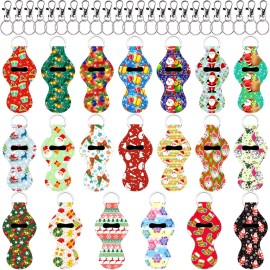 Duufin 20 Pieces Halloween Chapstick Holder Lipstick Holder with 20 Pieces Metal Clip Cords Suitable for Chapstick Tracker and Safeguard, 20 Halloween Style