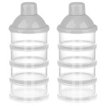 Accmor Formula Dispenser On The Go, 4 Compartments Stackable Formula Container for Travel, Baby Milk Powder Kids Snack Container, BPA Free