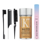 5 Packs Set Hair Wax StickHair Finishing Stick and Edge Brush Rat Tail Comb Bristle Hair BrushSlick Stick for Hair Non-greasy Styling Hair Pomade StickHair Bun Hair Accessories for Women Grils