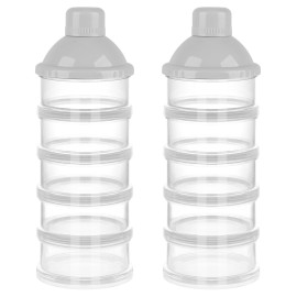 Accmor Formula Dispenser On The Go, 5 Compartments Stackable Formula Container for Travel, Baby Milk Powder Kids Snack Container, BPA Free