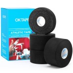 OK TAPE Athletic Tape Finger Tape, Extra Strong Adhesive Sports Tape for Weightlifting, Climbing, Basketball, Volleyball, Black 3 Rolls 1.5 x 15yds and 1 Roll 0.5in x 15yds