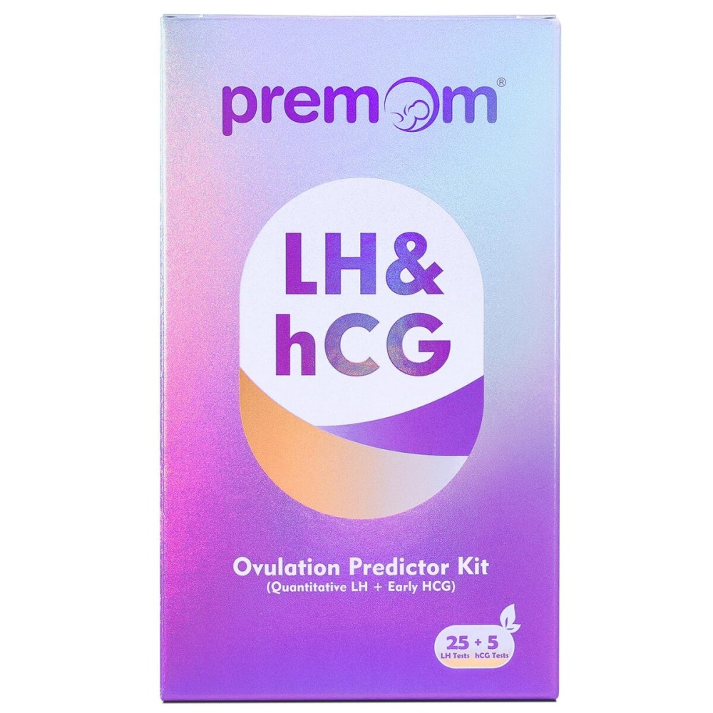 Premom Quantitative Ovulation Predictor Kit: 25 Ovulation Test Strips + 5 Pregnancy Test Strips Combo, with Smart Digital Ovulation Reader App - Accurate Numerical LH Tests