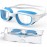 Zeligerstar Kids Swim Goggles,Swimming Goggles for Kids 6-14, Anti-Fog UV Protection Pool Glasses for Boys Girls (White/Blue+Clear Lens)