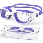 Zeligerstar Kids Swim Goggles,Swimming Goggles for Kids 6-14, Anti-Fog UV Protection Pool Glasses for Boys Girls (Purple/White+Clear Lens)