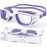 Zeligerstar Kids Swim Goggles,Swimming Goggles for Kids 6-14, Anti-Fog UV Protection Pool Glasses for Boys Girls (Purple/White+Clear Lens)