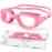 Zeligerstar Kids Swim Goggles,Swimming Goggles for Kids 6-14, Anti-Fog UV Protection Pool Glasses for Boys Girls (Pink+Clear Lens)