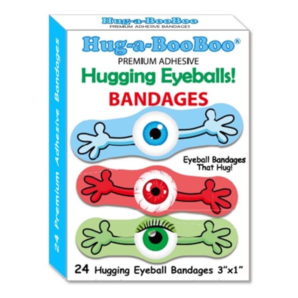 Hugging Eyeballs! Super Fun Eyeball Adhesive Bandages from Hug-a-BooBoo, The Amazing Bandages That Hug! Hugging Eyeball Characters with Arms! 24 Ct Box